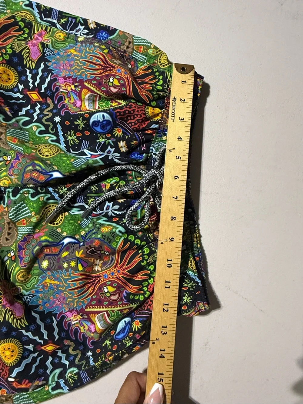 EUC Men's Pangea Colorful Swimming Trunks Elastic Drawstring Waistband Size M
